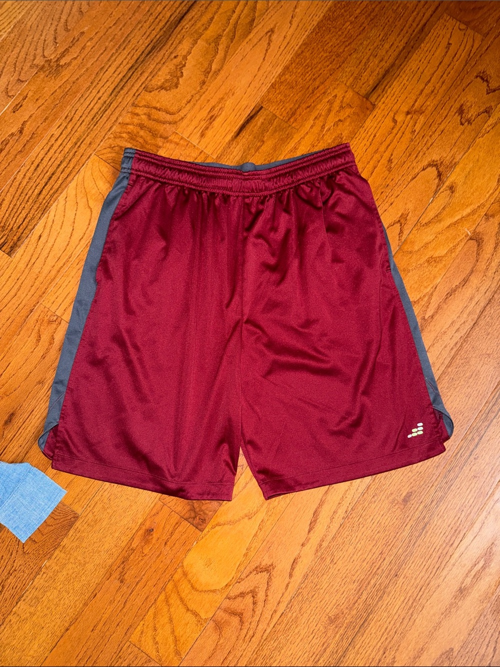 bcg Burgundy Athletic Shorts with Gray Side Panels